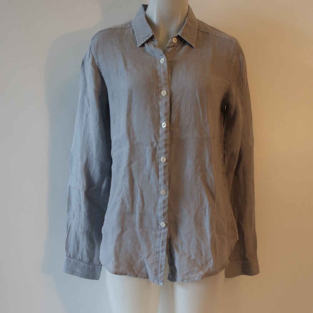 Womens 9Seed Gray Cotton Blouse Top P/S